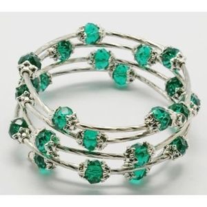 😀 3 for $20 New Crystal Silver Tone Wrap Bracelet